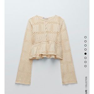 ZARA CROCHETED KNIT TOP NWT